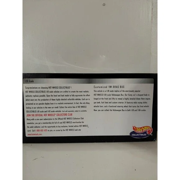 NIB Hot Wheels Collectibles 1:18 Die Cast Customized Volkswagen (VW) Drag Bus - Picture 8 of 11